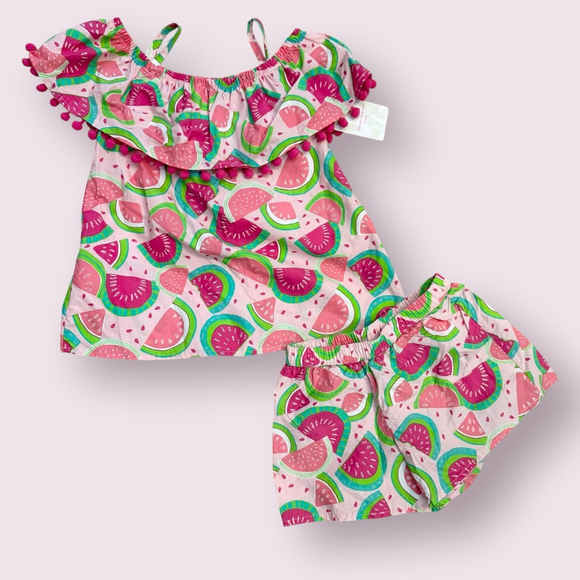 Tommy Bahama Watermelon Dress and Shorts Outfit Set Size XS Girls Pink - Picture 1 of 5